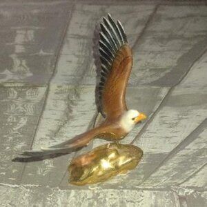 Hagen Renaker Specialty Eagle on Gold Rock